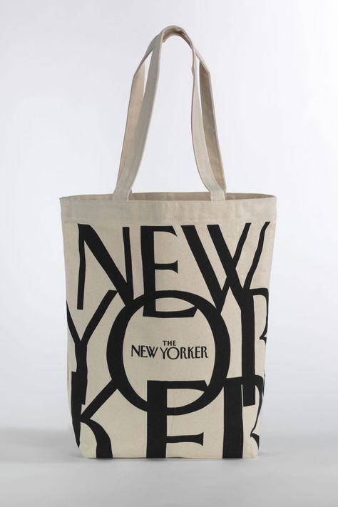 New Yorker Tote Bag, New Yorker Tote, Eco Bag Design, Branded Shopping Bags, Shopping Bag Design, Branded Tote Bags, Canvas Bag Design, Knitting Tote Bag, Oversized Tote Bag