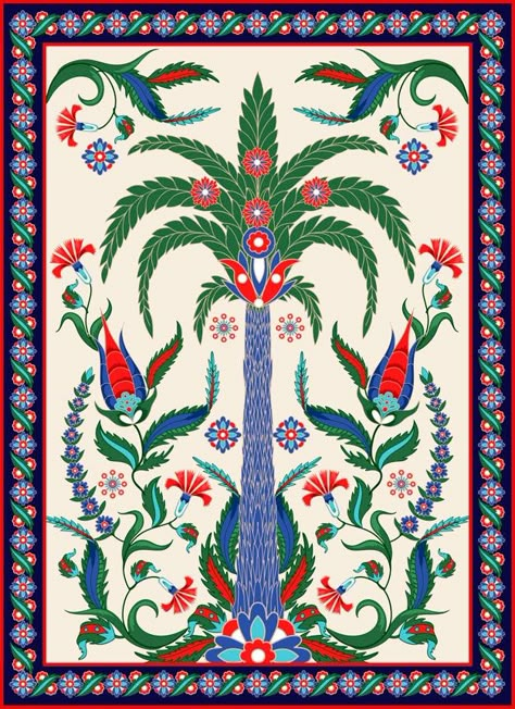 Arabic Ornament, Hd Flowers, Tree Abstract, Floral Tree, Turkish Tiles, Arabic Pattern, Textile Prints Design, Egypt Art, Indian Prints