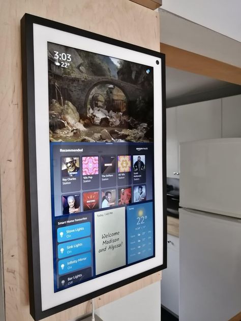 Installing the Amazon Echo Show 15 - Andy Baryer - Handy Andy Media Amazon Echo Show 15, Echo Show 15 Display Ideas, Smart House Gadgets, Themed Airbnb, Handy Andy, House Gadgets, Amazon Echo Show, Alexa Home, Sink Lights