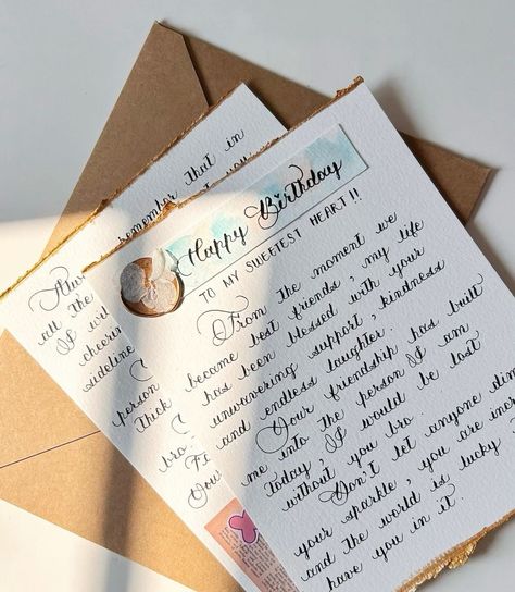 Happy Birthday Letter For Friend, Birthday Letter Envelope, 18th Birthday Letter To Boyfriend, Letter To Write To Your Best Friend, What To Write On Birthday Cards, Aesthetic Letter Ideas For Best Friend, Letter For Best Friend Aesthetic, Special Birthday Cards Handmade, Diary For Best Friend