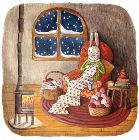 Helen Warlow, Knitting Art, Trendy Knitting, 동화 삽화, Storybook Art, Winter Illustration, Bunny Art, Fairytale Art, Arte Fantasy