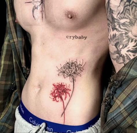 Tokyo Ghoul Tattoo Designs, Tokyo Ghoul Tattoo, Ghoul Tattoo, Spider Lilies, Lily Tattoo Design, Funky Tattoos, Spider Lily, Healing Tattoo, Lily Tattoo