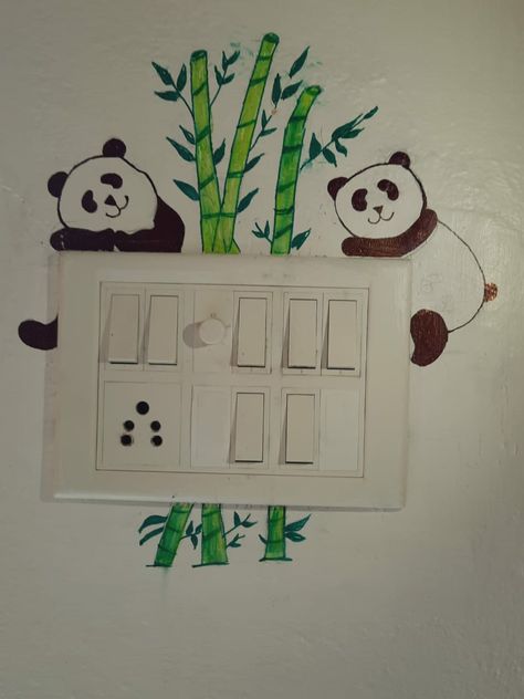 Cute Panda Panda Switch Board Art, Switch Board Art, Switch Board, Panda Drawing, Board Art, Beauty Art Drawings, Drawing Board, Art Drawings For Kids, Cute Panda