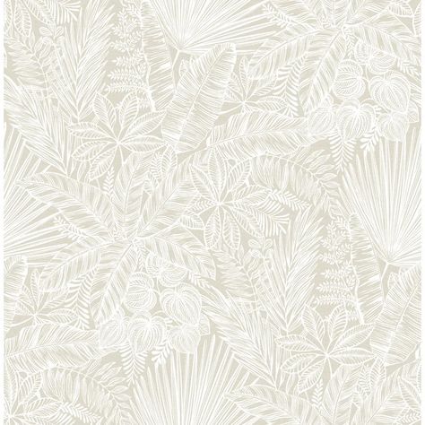 Beachcrest Home Eesha Botanical Double Roll & Reviews | Wayfair Linen Background, Minimal Drawings, A Street Prints, Wallpaper For Sale, Commercial Wallpaper, Tropical Wallpaper, Contemporary Wallpaper, Tropical Foliage, Botanical Wallpaper