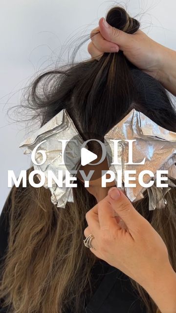 CARLY  ZANONI • Color & Placement Expert For Hairstylists on Instagram: "Save this video…you’re gonna wanna use this placement!   It’s such a simple way to create a really beautiful money piece that starts out tiny at the roots and gets wider and bolder as you get towards the ends of the hair.   ❤️ The board & teasing brush can both be purchased at the link in my bio!   🔥 Want to know the lightener and root melt & gloss formula? Comment FORMULA below and I’ll DM you all the details!   ⚠️ BCU fam: this full length tutorial is up on the page now! It’s called “Money Piece, Tip Outs & Extra Stretched Root”  #btconeshot2024_colorvideo" Colored Money Pieces, Hair Color Placement, Hair Stages, Blonde Foils, Root Melt, Teasing Brush, Hair Foils, Fall Blonde Hair, Hair Color Chocolate