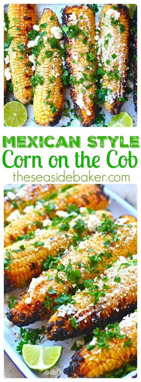 Mexican Style Corn on the Cob Mexican Food Truck, Food Truck Ideas, Mexican Style Corn, South American Recipes, Mexico Food, Vegetarian Side Dishes, This Heat, Tex Mex Recipes, Corn On The Cob