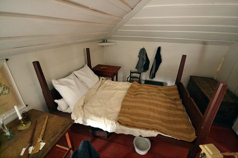 St. John's, Cape Spear. Old lighthouse Interior. Lighthouse Keeper Aesthetic, Lighthouse Bedroom, Lighthouse Interior, Lighthouse Living, Lighthouse Aesthetic, Lighthouse Project, Dark Nautical, Seaside Aesthetic, Old Lighthouse