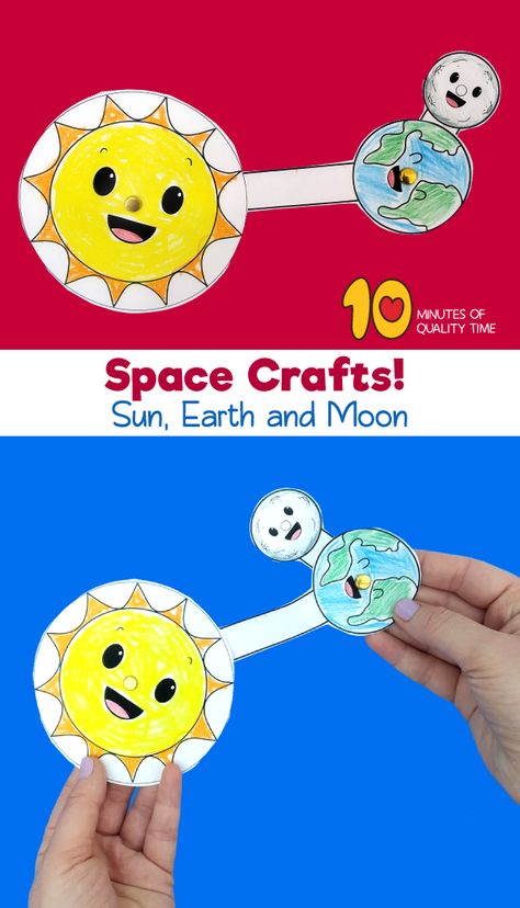 Sun Moon And Stars Activities Preschool, Sun Earth And Moon Activities, Space From Earth, Sun Moon Earth Model, Sun Moon Earth Project, Sun And Moon Crafts For Kids, Sun Earth Moon Model Project, Sun And Moon Activities, Sun And Moon Craft