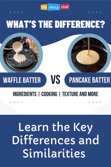 Pancakes vs Waffles article. Pancake Vs Waffle Batter, Homemade Pancake Batter, Waffle Batter, How To Make Waffles, Fluffy Waffles, Low Histamine Diet, Crispy Waffle, How To Make Pancakes, Tasty Pancakes