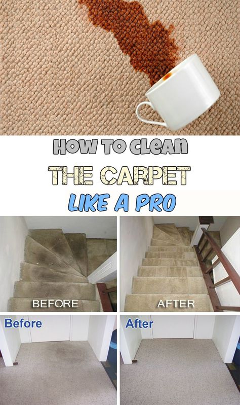 We are aware of your favorite things around your home and we know that the cleaning is definitely not one of them. But my friends cleaning is must do process for every home sure if you like to keep it clean. This boring process can be much more funnier if you learn a few easy tips and hacks how to clean fast and without effort. There are really simple and genius hacks that could teach you how to clean fast just using a few household ingredients. Below you can see 7 our favorite cleaning hacks... Cleaning Carpets, Carpet Diy, Clean Carpet, Carpet Cleaning Hacks, Deep Cleaning Tips, Red Coffee, Diy Cleaners, Cleaning Ideas, Cleaners Homemade