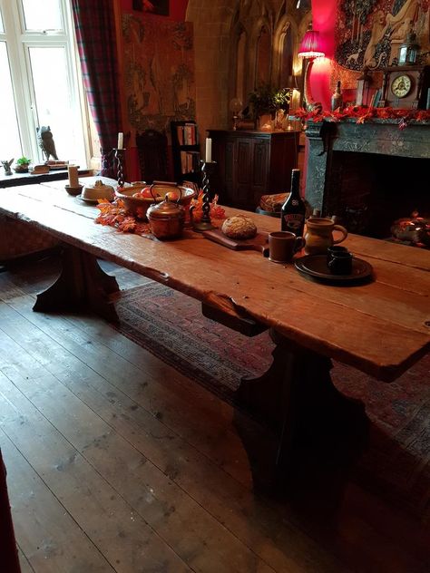 Unique Medieval / Viking / Celtic castle banquet table hand | Etsy Modern Medieval Home, Tavern Dining Room, Unique Table Tops, Celtic Bedroom, Celtic Home, Viking Dining Room, Viking Table, Viking Table Decor, Medieval Apartment Decor