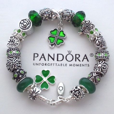 ✌ ▄▄▄Click http://xtasj.caldonianlab.site/ ✌▄▄▄ PANDORA Jewelry More than 60% off! Pandora Bracelet Green Theme, Green Pandora Charms, Green Pandora Bracelet, Pandora Green, Pandora Jewelry Box, Haute Couture Style, Irish Blessings, Pandora Bracelet Designs, Pandora Jewelry Charms