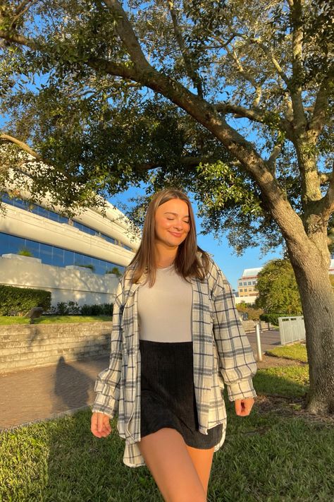 Shacket weather>>>🍂⁠ @mary.katherineh is feeling like fall in her new outfit from our INFLUENCER ROUNDUP! Tap to shop her look!!⁠ ⁠ #influencer #shacket #plaid #corduroyskirt #influencerroundup Skirt With Shacket, Shacket With Skirt Outfit, Shacket Plaid, Shacket Outfit, Corduroy Skirt, Skirt Outfits, New Outfits, Influencer, Fall Outfits