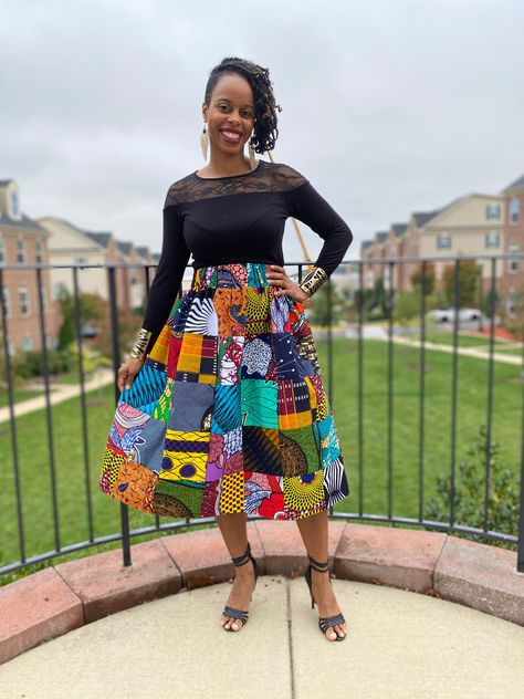 Sew-Alongs Patch Skirt Outfit, Patchwork Skirt Diy, Patchwork Skirt Pattern, Quilt Skirt, Quilt Clothing, Patchwork Diy, Quilted Clothing, African Quilts, Patchwork Clothing