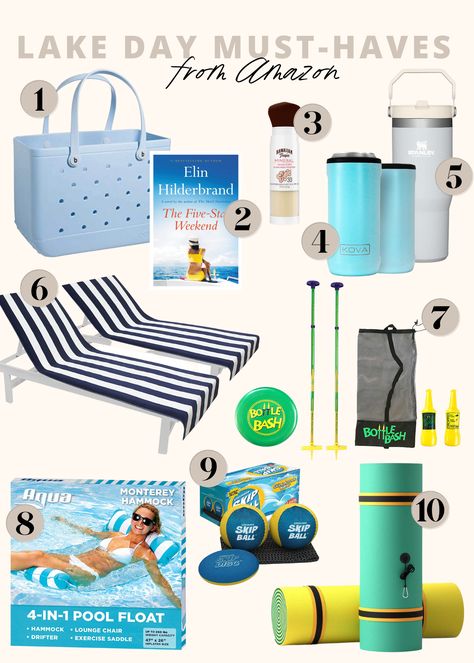 Lake Day Must-Haves from Amazon - Living in Yellow Lake Necessities, Lake Day Essentials, Pack A Cooler, Lake Essentials, Living In Yellow, White Chocolate Bar, Lake Day, Choosing Paint, Packing A Cooler