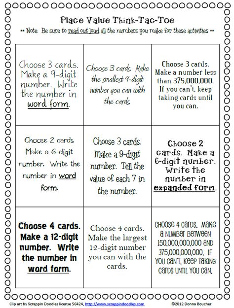 Classroom Freebies Too: Place Value of Large Numbers Math Choice Boards, Math Coach, Choice Board, Fifth Grade Math, Math Number Sense, Fourth Grade Math, Math Intervention, Second Grade Math, Large Numbers