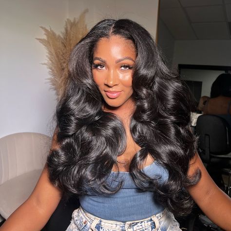 Middle Part Sew In, Black Balayage, Lace Wigs Styles, Wigs Body Wave, Curly Color, Part Wigs, Lace Closure Hairstyles, Shaved Side Hairstyles, Sew In Hairstyles