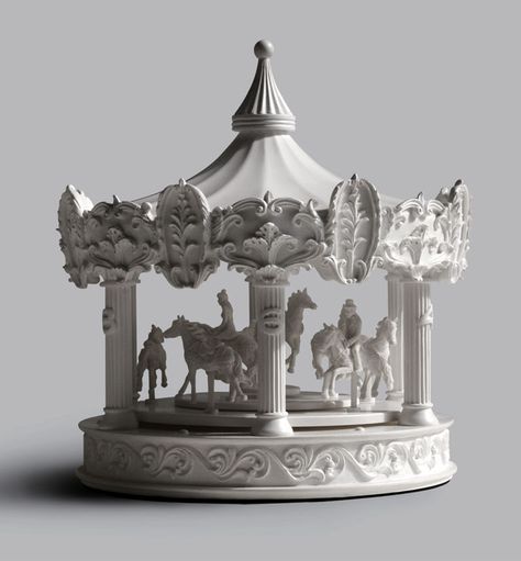 Merry-go-round clock by Haoshi Design Studio Merry Go Round Carousel, Night Circus, Round Clock, Merry Go Round, Carousel Horses, Music Box, Carousel, Decorative Bells, Snow Globes