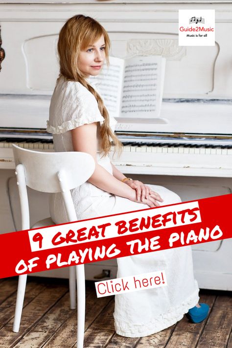 Here are 9 great benefits of playing the piano! #benefitofplayingpiano #learnpiano #guide2music Part Of Your World Piano, I Want It That Way Piano, How To Play Faded On Piano, Benefits Of Playing Piano, Don’t Stop Believing Piano, Piano Ideas, Playing The Piano, Playing Piano, Learn Piano