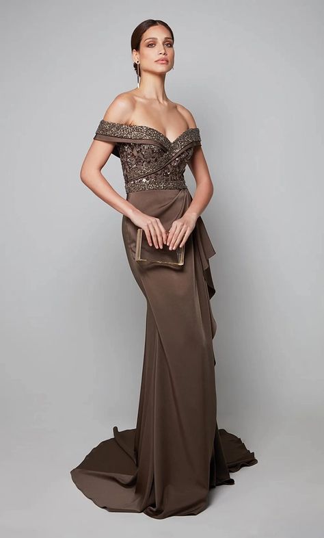 Alyce Paris | Dress Gala - 27619 | Dress Gala Bodice Draping, Ruffle Long Dress, Alyce Paris, Overlay Dress, Satin Gown, Fabulous Dresses, A Line Gown, Draped Dress, Dress Purchase