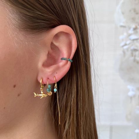 Cute Summer Earrings, Beach Earring Stack, Summer Earring Stack, Beachy Earrings, Summer Designs, Summer Items, Beachy Jewelry, Shark Earrings, Beach Earrings