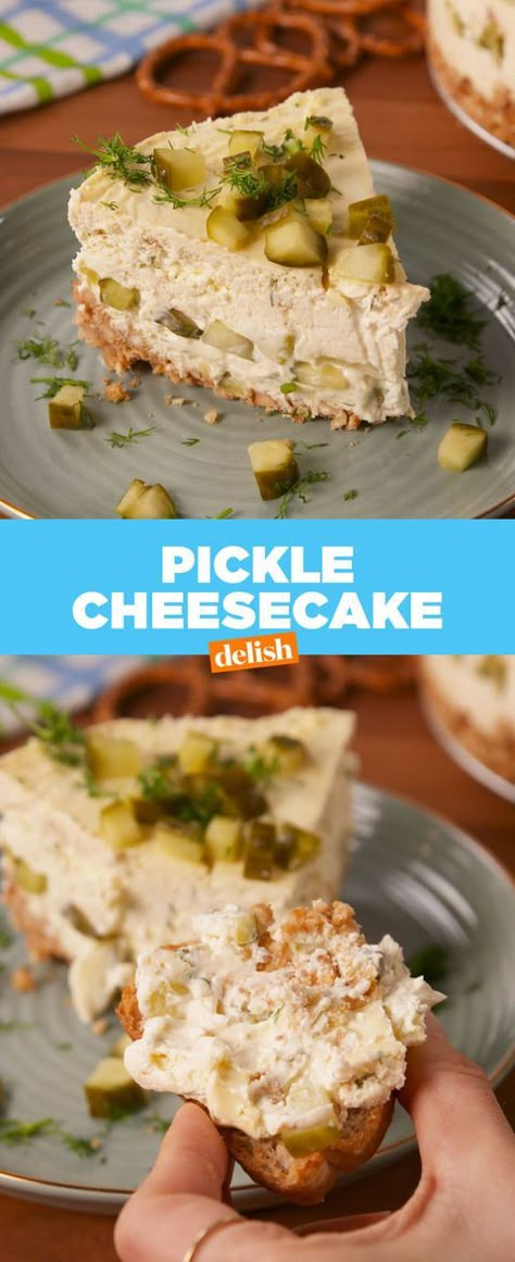 Pickle Cheesecake, Pickle Pie, Pickle Party, Savory Cheesecake, Gross Things, Pie Dip, Weird Food, Pickling Recipes, Appetizer Dips