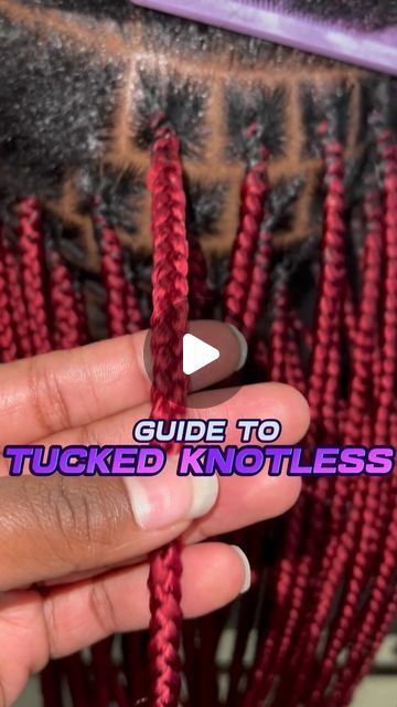 New Mexico state Braids•Locs•Natural hair• on Instagram: "Tucking is all about positioning [Save & Try]  When you tuck you can either: •Wrap the natural hair in the braiding hair  •Push the natural hair to the back  •Squeeze natural hair into a corner when braiding in  •Pull braiding hair over natural hair like a window blind   ➡️ Some of these will still show in the back, others won’t. Overall, no matter which method fits best in the moment, the braids will last longer long-term if the natural hair is not left exposed on top.  ➡️ Knotless braids getting fuzzy at the root especially after some new growth kicks in is normal. You can only tuck so much at the beginning, depending on natural hair density & the size requested. Everything else can be controlled by tucking, especially how long th Tucking Braiding Hair, Tucking Knotless Braids, Tucked Braid Hairstyles, How To Tuck Hair In Knotless Braids, Normal Braids, Mexico Braids, Locs Natural, Braids Locs, Back Braid