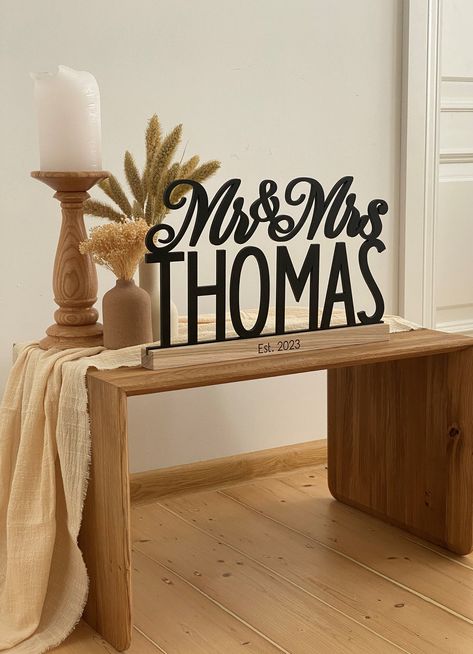 Mr And Mrs Table, Main Table Wedding, Mr And Mrs Sign, Letters Wedding, Head Table Decor, Head Tables, Free Standing Letters, Last Name Sign, Last Name Signs