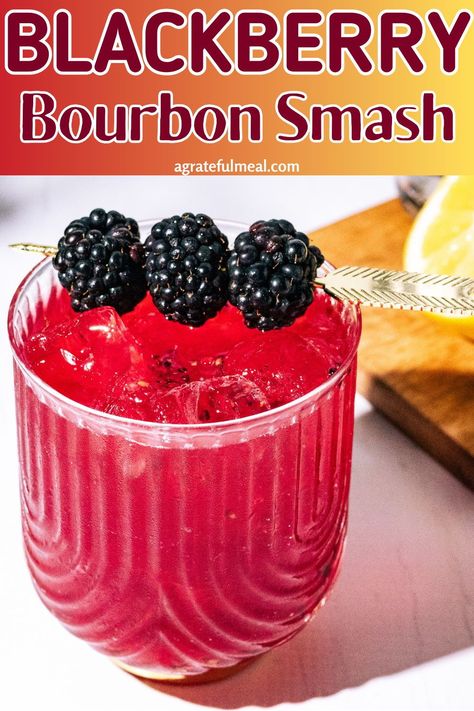 This blackberry cocktail is made with bourbon whiskey, fresh blackberries, lemon juice, and a touch of simple syrup. It is one of the best summer cocktails! Bourbon Smashes like this are very similar to Whiskey Sour cocktails, except made with fresh fruit so they are more of a fruity cocktail. Blackberry Whiskey Smash, Blackberry Liqueur Recipes Cocktails, Cocktails With Bourbon, Blackberry Liqueur Recipes, Blackberry Bourbon Smash, Apple Pie Drink, Best Whiskey Cocktails, Bourbon Drinks Recipes, Blackberry Whiskey