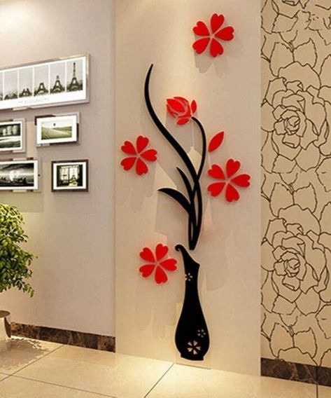 Adornos para paredes que te encantarán - e-Consejos Diy Wand, Living Room Background, Vinyl Decor, Tree Wall Stickers, Wall Paint Designs, Wall Stickers Home Decor, Acrylic Decor, Tv Decor, Wall Stickers Home