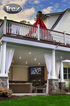 Backyard Ideas Under Deck, Hidden Jacuzzi Outdoor, Screened In Porch Under Deck Ideas, Outdoor Living Space Under Deck, Underneath Patio Ideas, Upper Deck Ideas Second Story Screened In Porch, Indoor Deck Ideas, Dry Space Under Deck, Sunroom Under The Deck