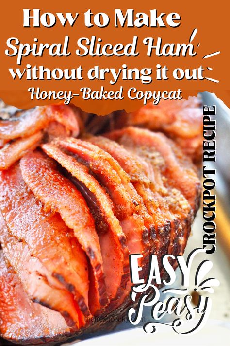 Sliced Ham Dinner Ideas, Honey Ham Glaze, Ham In The Crockpot, Best Spiral Ham Recipe, Honey Glaze Recipe, Glazed Spiral Ham, Baked Spiral Ham, Cooking Spiral Ham, Precooked Ham