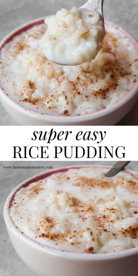 Instant Rice Pudding, Easy Rice Pudding Recipe, Best Rice Pudding Recipe, Rice Pudding Recipe Easy, Cooked Rice Recipes, Homemade Rice Pudding, Pudding Recipes Homemade, Easy Rice Pudding, Rice Pudding Recipes