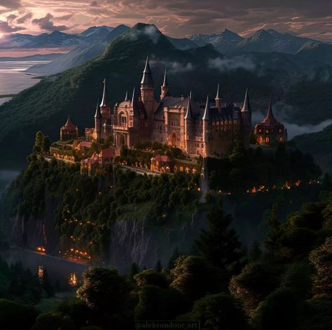 Fantasy Town, My Fantasy World, Castle House, Fantasy House, Fantasy Castle, Fantasy City, Fantasy Setting, Fantasy Places, Beautiful Castles