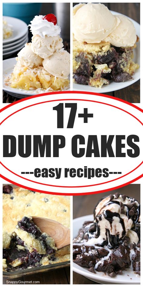 Easy Dump Cake Recipes, Pumpkin Blueberry, Dump Cake Recipes Chocolate, Easy Dump Cake Recipe, Cherry Dump Cake, Peach Dump Cake, Blueberry Dump Cakes, Cake Mix Desserts, Warm Desserts