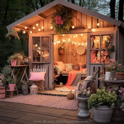 Rustic She Shed Interior Ideas, Rustic She Shed, She Shed Interior Ideas, She Shed Interior, Garden Shed Interiors, Shed Interior, Backyard Oasis Ideas, Backyard Studio, Backyard Sheds