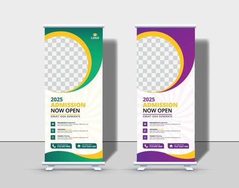 Modern Back to school admission roll up banner template Vector, school admission roll up banner design for school, college, university, coaching center Coaching Banner Design, College Banner Design, College Banner, Roll Up Banner Design, Coaching Center, Roll Up Banner, Banner Design Inspiration, School Banner, School Admissions