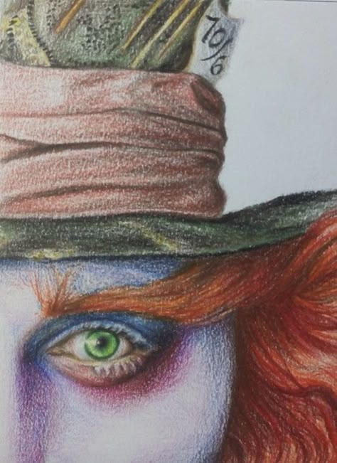 Mad Hatter Drawing, Disney Drawings Sketches, Tim Burton Art, Realistic Pencil Drawings, Color Drawing Art, Colored Pencil Artwork, Beauty Art Drawings, Art Drawings Sketches Creative, Color Pencil Art