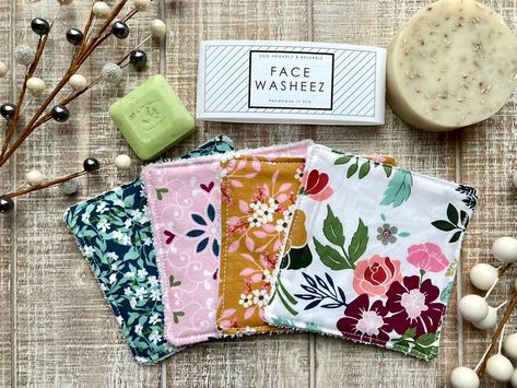 Sew Your Own Reusable Face Wash Pads Using Precuts Sew Reusable Makeup Pads, Diy Dish Scrubbies Sew, Face Pads Diy, Self Care Sewing Projects, Washcloth Crafts Diy, Scented Coasters, Sashiko Projects, Diy Makeup Remover Pads, Reusable Face Pads