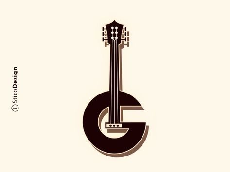 Guitar + G by Sargis Ghazaryan on Dribbble Guitar Logo Design, Guitar Icon, Guitar Logo, Music Logo Design, Fingerstyle Guitar, Text Logo Design, Photo Logo Design, Music Logo, Text Logo