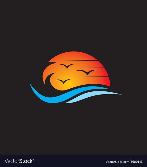 Sunset Logo Design Ideas, Sunset Logo Design, Sunset Vector, Abstract Logos, Sunset Illustration, Sunset Logo, Sunset Abstract, Beach Logo, Abstract Sunset