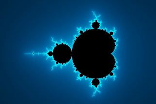 Interactive fractal magnifier Mandelbrot Set, Dark Background, Circles, Computer, Blue, Black, Design