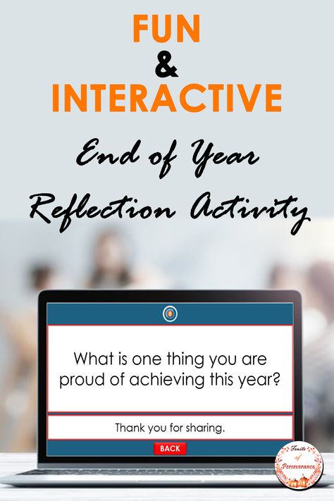 fun and interactive end of year reflection activity, laptop mockup, what is one thing you are proud of achieving this year? End Of Year Reflection, Reflection Activity, Teacher Reflection, Year Reflection, Technology Activities, High School Project, Reflection Activities, End Of Year Activities, Teaching Technology