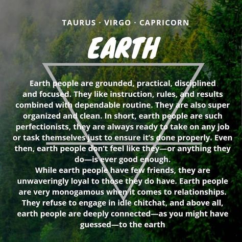 Earth personalities Earth Signs Zodiac, What Is Astrology, Best Love Poems, Aquarius Constellation, Capricorn And Virgo, Earth Element, Elemental Magic, Astrology Chart, Earth Elements