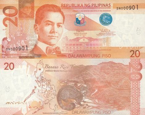 Philippines 20 Pesos 2016 Philippine Pesos Money, Sergio Osmeña, Abc Flashcards Printable, Philippine Peso, World Currency, Banaue, Banknote Collection, Currency Design, Abc Flashcards