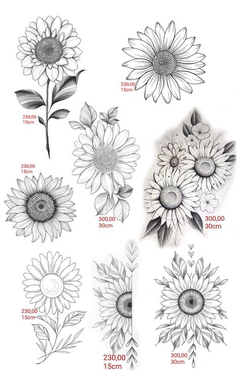 Sunflower And Skull Tattoo, Sunflower Tattoo Drawing, Fineline Sunflower Tattoo, Girasoles Tattoo, Skull Tattoo Stencil, Sunflower Tattoo Stencil, Tattoo Therapy, Flower Tattoo Stencils, Tattoo Floral