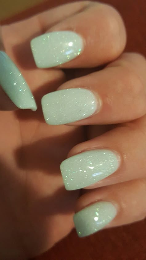 Nails Acrylic Green, Pastel Glitter Nails, Hoco Nails, Mint Green Nails, Mint Nails, Green Acrylic Nails, Cute Gel Nails, Sparkle Nails, Green Mint