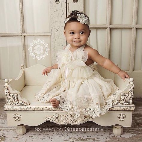 Had to share another of baby Stella! She's such a sweetie! Captured by @shannonleighstudios #munamommy #munababy #babygirl #cutebabies #babyphotography #munaluchi Lace Flower Girl Dress Rustic, Flower Girl Dress Baby, Ivory Girls Dress, Rustic Flower Girl, Baby Lace Dress, Rustic Flower Girl Dress, Blessing Dress, Baby Lace, Rustic Flower Girls