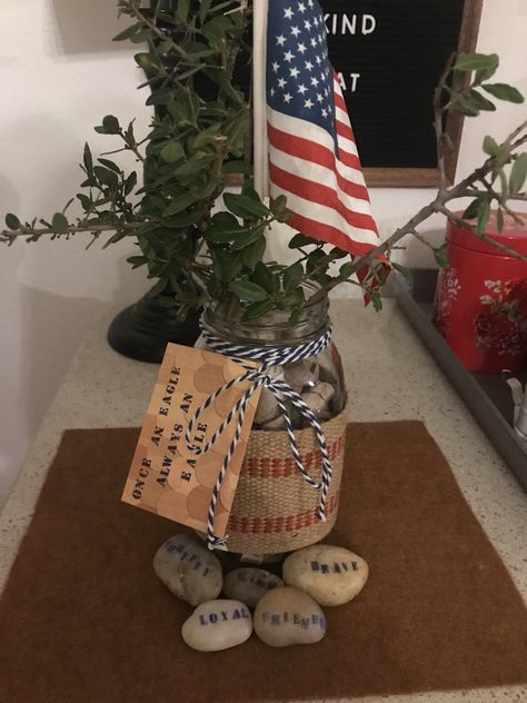 Eagle Scout Court Of Honor Centerpieces, Eagle Scout Centerpieces, Eagle Scout Project Ideas, Scouts Activities, Eagle Scout Ceremony, Banquet Centerpieces, Boy Scout Camping, Banquet Ideas, Us Flags