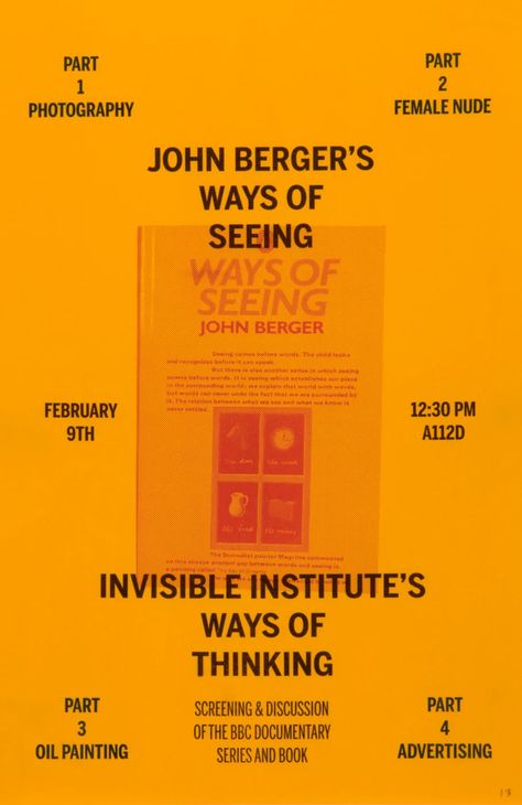 John Berger Ways Of Seeing, John Berger, Book Advertising, Ipad Stuff, Ways Of Seeing, The 1980s, Documentaries, Google Search, Graphic Design